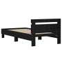 Bed frame with black engineered wood headboard 100x200 cm by , Beds and slatted bases - Ref: Foro24-838527, Price: 78,07 €, D...
