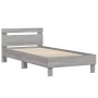 Sonoma-graues Holzwerkstoffbett mit Kopfteil 100 x 200 cm von , Betten und Lattenroste - Ref: Foro24-838531, Preis: 93,61 €, ...