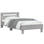 Sonoma-graues Holzwerkstoffbett mit Kopfteil 100 x 200 cm von , Betten und Lattenroste - Ref: Foro24-838531, Preis: 93,61 €, ...