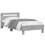 Sonoma gray engineered wood bed with headboard 100x200 cm by , Beds and slatted bases - Ref: Foro24-838531, Price: 92,47 €, D...