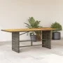 Garden table gray PE rattan wooden surface 190x80x74 cm by , Garden tables - Ref: Foro24-365310, Price: 238,48 €, Discount: %