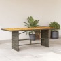 Gartentisch aus grauem PE-Rattan, Holzoberfläche 190 x 80 x 74 cm von , Gartentische - Ref: Foro24-365310, Preis: 243,62 €, R...