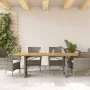 Garden table gray PE rattan wooden surface 190x80x74 cm by , Garden tables - Ref: Foro24-365310, Price: 238,48 €, Discount: %