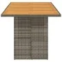 Garden table gray PE rattan wooden surface 190x80x74 cm by , Garden tables - Ref: Foro24-365310, Price: 238,48 €, Discount: %