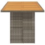 Gartentisch aus grauem PE-Rattan, Holzoberfläche 190 x 80 x 74 cm von , Gartentische - Ref: Foro24-365310, Preis: 243,62 €, R...
