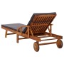 Lounger with solid acacia wood cushion by vidaXL, Loungers - Ref: Foro24-46026, Price: 239,50 €, Discount: %