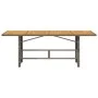 Garden table gray PE rattan wooden surface 190x80x74 cm by , Garden tables - Ref: Foro24-365310, Price: 238,48 €, Discount: %