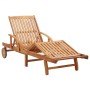 Lounger with solid acacia wood cushion by vidaXL, Loungers - Ref: Foro24-46026, Price: 239,50 €, Discount: %