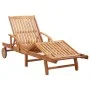 Tumbona con cojín madera maciza de acacia de vidaXL, Tumbonas - Ref: Foro24-46026, Precio: 245,62 €, Descuento: %