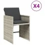 Sillones de jardín con cojines 4 uds ratán sintético gris claro de , Sillas de jardín - Ref: Foro24-364988, Precio: 176,87 €,...
