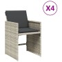 Sillones de jardín con cojines 4 uds ratán sintético gris claro de , Sillas de jardín - Ref: Foro24-364988, Precio: 142,70 €