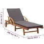 Liege mit Kissen aus massivem Akazienholz von vidaXL, Liegen - Ref: Foro24-46026, Preis: 250,75 €, Rabatt: %