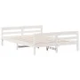 Bed frame with white pine wood headboard 120x200 cm by , Beds and slatted bases - Ref: Foro24-842791, Price: 148,76 €, Discou...
