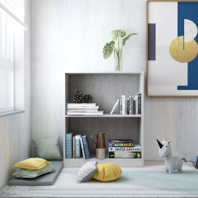 Estantería madera de ingeniería gris hormigón 60x24x76 cm de vidaXL, Librerías y estanterías - Ref: Foro24-800859, Precio: 32...