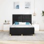 Estructura de cama con cabecera Negro 160 x 200 cm tela