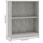 Betongraues Holzwerkstoffregal 60x24x76 cm von vidaXL, Bücherregale und Regale - Ref: Foro24-800859, Preis: 32,71 €, Rabatt: %