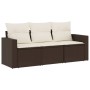3-piece garden sofa set and brown synthetic rattan cushions by , Modular outdoor sofas - Ref: Foro24-3251000, Price: 230,57 €...