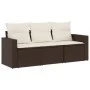 3-piece garden sofa set and brown synthetic rattan cushions by , Modular outdoor sofas - Ref: Foro24-3251000, Price: 224,37 €...