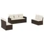 7-piece garden sofa set with brown PE rattan cushions by , Modular outdoor sofas - Ref: Foro24-3251170, Price: 426,60 €, Disc...