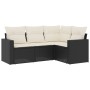 4-piece garden sofa set with black synthetic rattan cushions by , Modular outdoor sofas - Ref: Foro24-3251243, Price: 287,57 ...