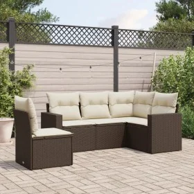 5-piece garden dining set and brown synthetic rattan cushions by , Modular outdoor sofas - Ref: Foro24-3251310, Price: 366,33...