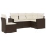 5-piece garden dining set and brown synthetic rattan cushions by , Modular outdoor sofas - Ref: Foro24-3251310, Price: 377,30...