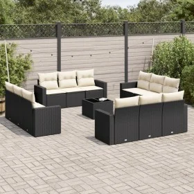 Garden sofa and cushion set 13 pieces black synthetic rattan by , Modular outdoor sofas - Ref: Foro24-3251113, Price: 872,54 ...