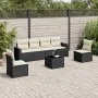 7-piece garden dining set and black synthetic rattan cushions by , Modular outdoor sofas - Ref: Foro24-3251153, Price: 395,28...