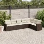 7-piece garden sofa set with brown PE rattan cushions by , Modular outdoor sofas - Ref: Foro24-3251390, Price: 473,65 €, Disc...