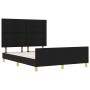 Estructura de cama con cabecera Negro 160 x 200 cm tela