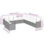 Gartensofa-Set 11-teilig mit braunen synthetischen Rattankissen von , Modulare Sofas für den Außenbereich - Ref: Foro24-32515...