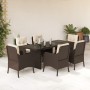 7-piece garden dining set with brown synthetic rattan cushions by , Garden sets - Ref: Foro24-3211882, Price: 746,05 €, Disco...