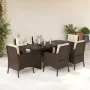 7-piece garden dining set with brown synthetic rattan cushions by , Garden sets - Ref: Foro24-3211882, Price: 732,64 €, Disco...