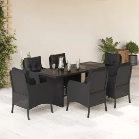 7-piece garden dining set and black synthetic rattan cushions by , Garden sets - Ref: Foro24-3211880, Price: 709,81 €, Discou...