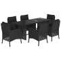 Set de comedor de jardín 7 pzas y cojines ratán sintético negro de , Conjuntos de jardín - Ref: Foro24-3211880, Precio: 736,7...