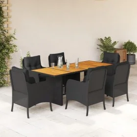 7-piece garden dining set and black synthetic rattan cushions by , Garden sets - Ref: Foro24-3211896, Price: 742,98 €, Discou...
