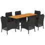 7-piece garden dining set and black synthetic rattan cushions by , Garden sets - Ref: Foro24-3211896, Price: 742,98 €, Discou...