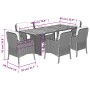 7-piece garden dining set and black synthetic rattan cushions by , Garden sets - Ref: Foro24-3211896, Price: 756,12 €, Discou...