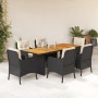7-teiliges Garten-Essset und schwarze Kissen aus synthetischem Rattan von , Gartensets - Ref: Foro24-3211894, Preis: 744,37 €...