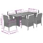 7-teiliges Garten-Essset und schwarze Kissen aus synthetischem Rattan von , Gartensets - Ref: Foro24-3211894, Preis: 744,37 €...
