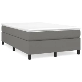 Box spring bed with dark gray fabric mattress 120x190 cm by , Beds and slatted bases - Ref: Foro24-3269684, Price: 360,82 €, ...