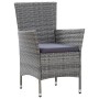 Set de comedor de jardín 9 pzas y cojines ratán sintético gris de vidaXL, Conjuntos de jardín - Ref: Foro24-46020, Precio: 89...