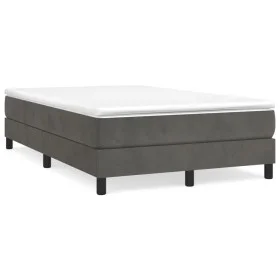 Box spring bed with dark gray velvet mattress 120x190 cm by , Beds and slatted bases - Ref: Foro24-3269678, Price: 364,34 €, ...