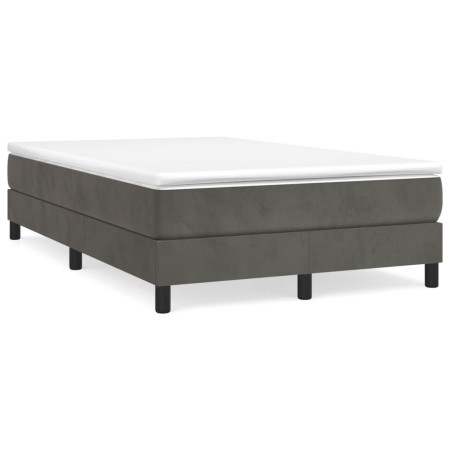 Box spring bed with dark gray velvet mattress 120x190 cm by , Beds and slatted bases - Ref: Foro24-3269678, Price: 331,38 €, ...