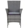 Set de comedor de jardín 9 pzas y cojines ratán sintético gris de vidaXL, Conjuntos de jardín - Ref: Foro24-46020, Precio: 87...
