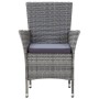 Set de comedor de jardín 9 pzas y cojines ratán sintético gris de vidaXL, Conjuntos de jardín - Ref: Foro24-46020, Precio: 89...