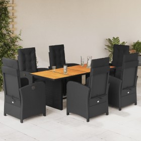 7-piece garden dining set and black synthetic rattan cushions by , Garden sets - Ref: Foro24-3212504, Price: 876,15 €, Discou...
