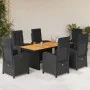 7-piece garden dining set and black synthetic rattan cushions by , Garden sets - Ref: Foro24-3212504, Price: 944,53 €, Discou...
