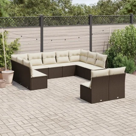 Garden sofa set 11 pieces with brown synthetic rattan cushions by , Garden sets - Ref: Foro24-3218353, Price: 672,09 €, Disco...