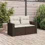 Garden sofa with cushions 2 seater brown synthetic rattan by , Outdoor sofas - Ref: Foro24-366209, Price: 159,03 €, Discount: %
